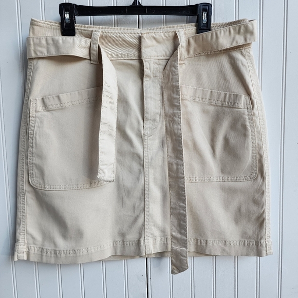Sonoma Dresses & Skirts - Sonoma Women Skirt High Rise 4-Pocket Clasp Zip Soft Cotton Lyocell Beige Tie 14